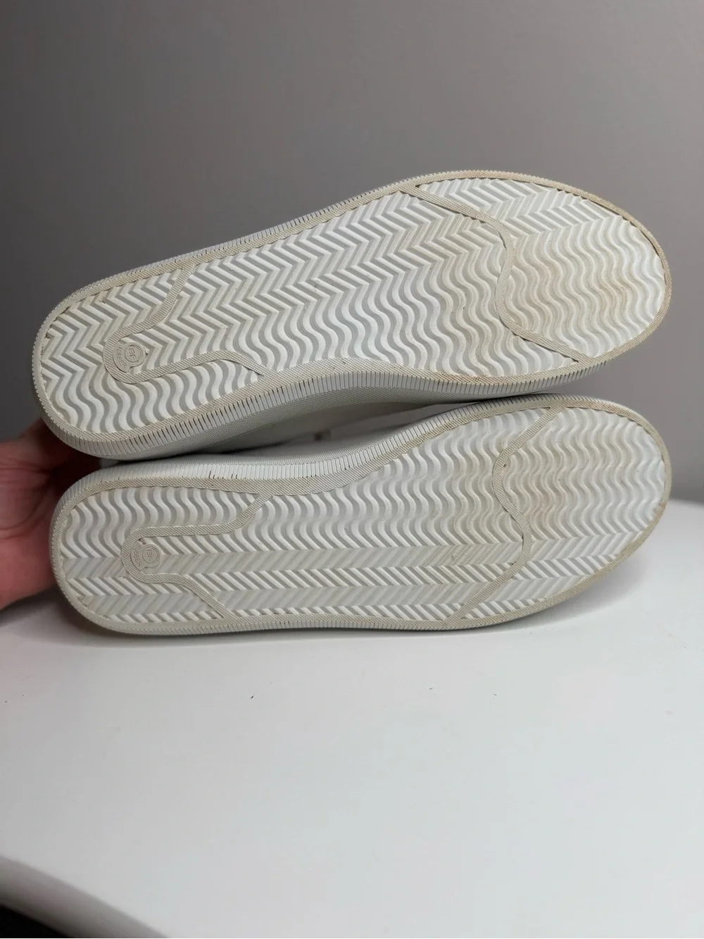 Vince White Leather Low-Top Sneakers